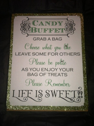 Wedding Candy Buffet Sign- Shamrock Green. Made by Bella M Events on ...