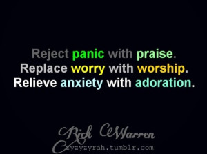 Reject Panic, Worry & Anxiety by Rick Warren