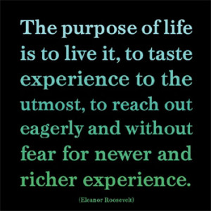 The Purpose Of Life- Eleanor Roosevelt Magnet