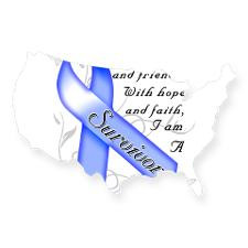 Colon Cancer Survivor USA Sticker for