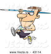 vector of a cartoon olympics track and field javelin thrower man