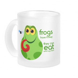 Green Frog Frosted Mug With Funny Froggie Quote