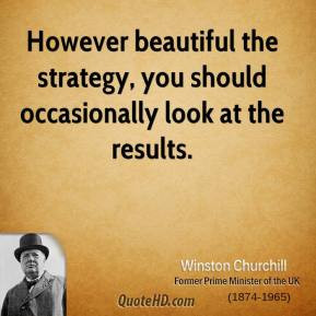 Winston Churchill - However beautiful the strategy, you should ...