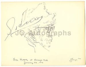 Sol Hurok Autographed Pen Ink Illustration by Georges