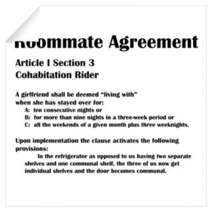CafePress > Wall Art > Wall Decals > Roommate Agreement Wall Decal