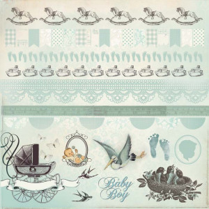 Kaisercraft - Bundle of Joy Collection - 12 x 12 Sticker Sheet - Boy