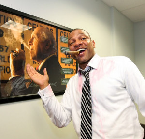 Doc Rivers Shares Cigar With Red Auerbach 6172008 Picture