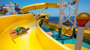 Carnival Cruise Lines Waterworks waterpark with its colorful ...