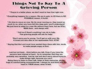 Things not to say to a grieving person