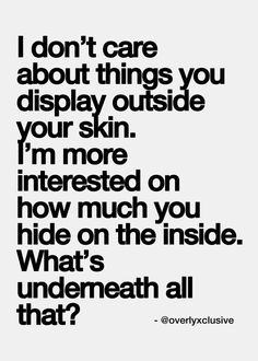 beyond the superficial.... More