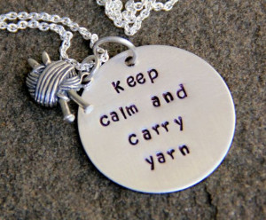 , KNitting, Keep Calm and Carry Yarn, Knit Lovers, Personalized Quote ...