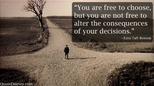 You are free to choose, but you are not free to alter the consequences ...