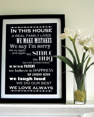 Love!!! Family Rules In This House We 11x14 Inspirational Quote by ...