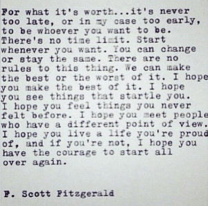 Scott Fitzgerald Quotes For What Its Worth F Scott Fitzgerald Quotes ...