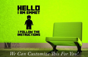 Hellow I am Emmet I follow the Instructions by Vinylisyourfriend, $5 ...