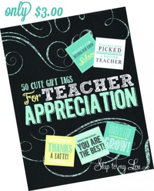 Teacher Appreciation Gift Tags E-book