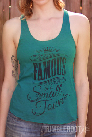 Famous In A Small Town | Women's Tri-Evergreen Racerback Tank Top $26 ...