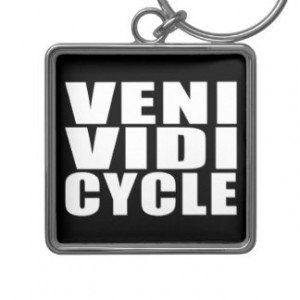 Funny Cycling Quotes Jokes : Veni Vidi Cycle Key Chain