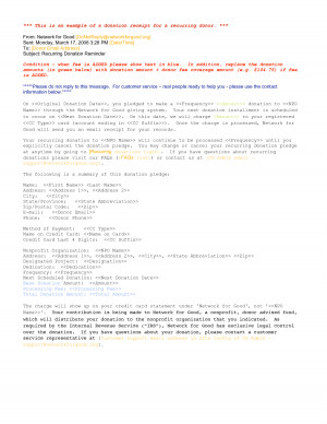 This email is an example of the receipt a