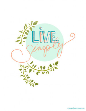 LIVE SIMPLY Quote, Pastel, Sentiment, Inspiring, Hand Written ...