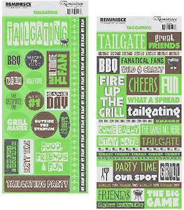 Reminisce-TAILGATING-PHRASES-QUOTES-2-Sticker-Sheets-99-CENTS-SALE