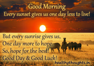 Good morning quotes with sunrise