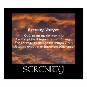 Motivational Serenity Prayer Morning Sky Poster by SmilinEyes_Posters
