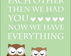 Twin Owl Nursery Quote Print - 8x10