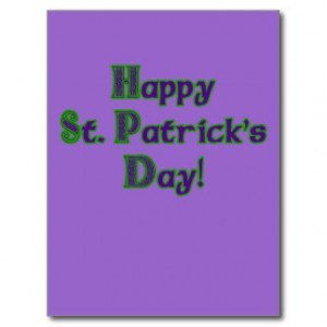 Green and Purple St. Patrick's Day shirts Postcard