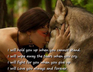 Native American Women with Wolves