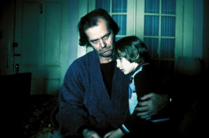 ... Nicholson and Danny Lloyd during the filming of 