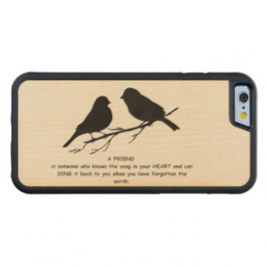 Cute Silhouette Birds Friendship Quote Carved® Maple iPhone 6 Bumper ...