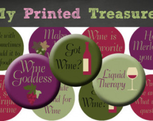 INSTANT DOWNLOAD - Wine Sayings - B ottle Cap Images - 4x6 - Digital ...