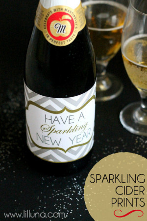 ... Sparkling New Year. Sparkling Cider Prints on { lilluna.com } CUTE