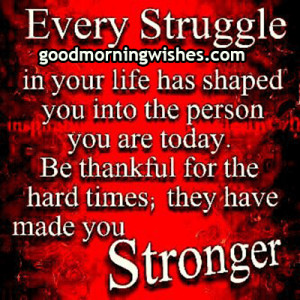 Every struggle in your life has shaped you into the person you are ...