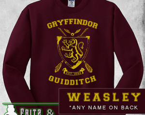 Gryffindor House Quidditch * Person alized * Name * Unisex Sweatshirt ...