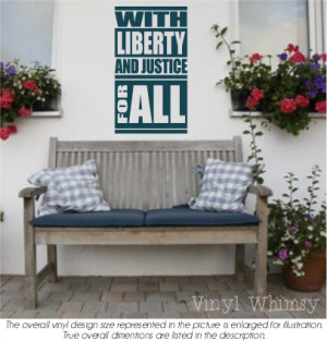 Subway Vinyl Wall Art - Quote - With Liberty And Justice For All ...