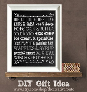 ... Valentine Gift Idea - Together Quote DIY Personalized Print - We go