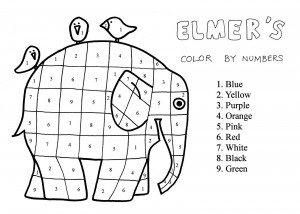 Elmer the Patchwork Elephant color by number