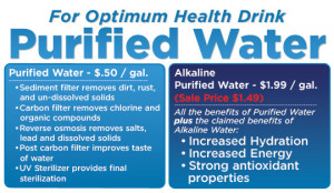 New Alkaline Purified Water Now On Sale at Our Water Dispensers!