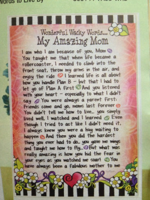 Words...my amazing mom (Suzy Toronto)