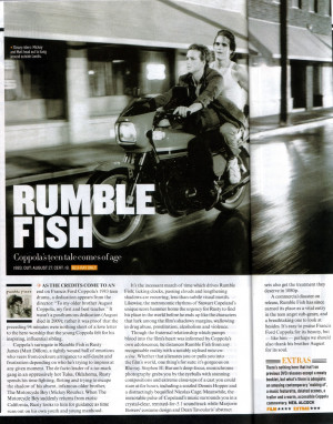 Rumble Fish Dvd Review