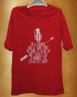 Shirt Man Red Color | I'm a Grenade, The Fault in Our Stars Quotes2