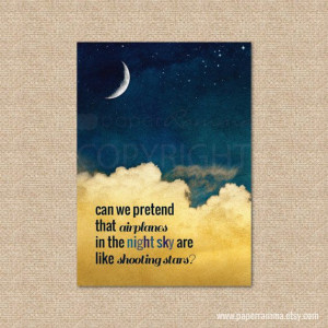 Quote Art Print, Christmas Gift // Can we pretend... // Lyric quote ...