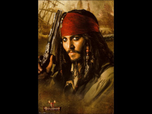Pirates of the Caribbean 2 Movie Johnny Depp Holding Gun
