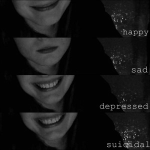 haha happy depressed depression sad suicidal suicide ugh smile cutting ...