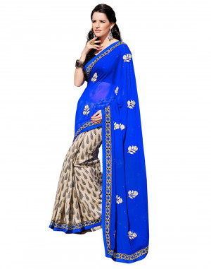 designer blue embroidered saree view 1 fashion sarees designer blue