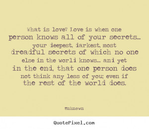 What Love When One Person