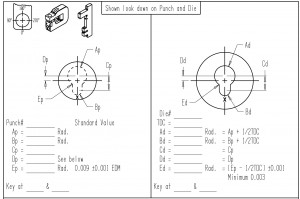 Keyhole Tooling dimensions required for order and quotes