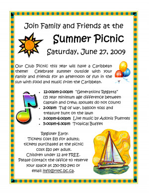 2009 Summer Picnic Poster